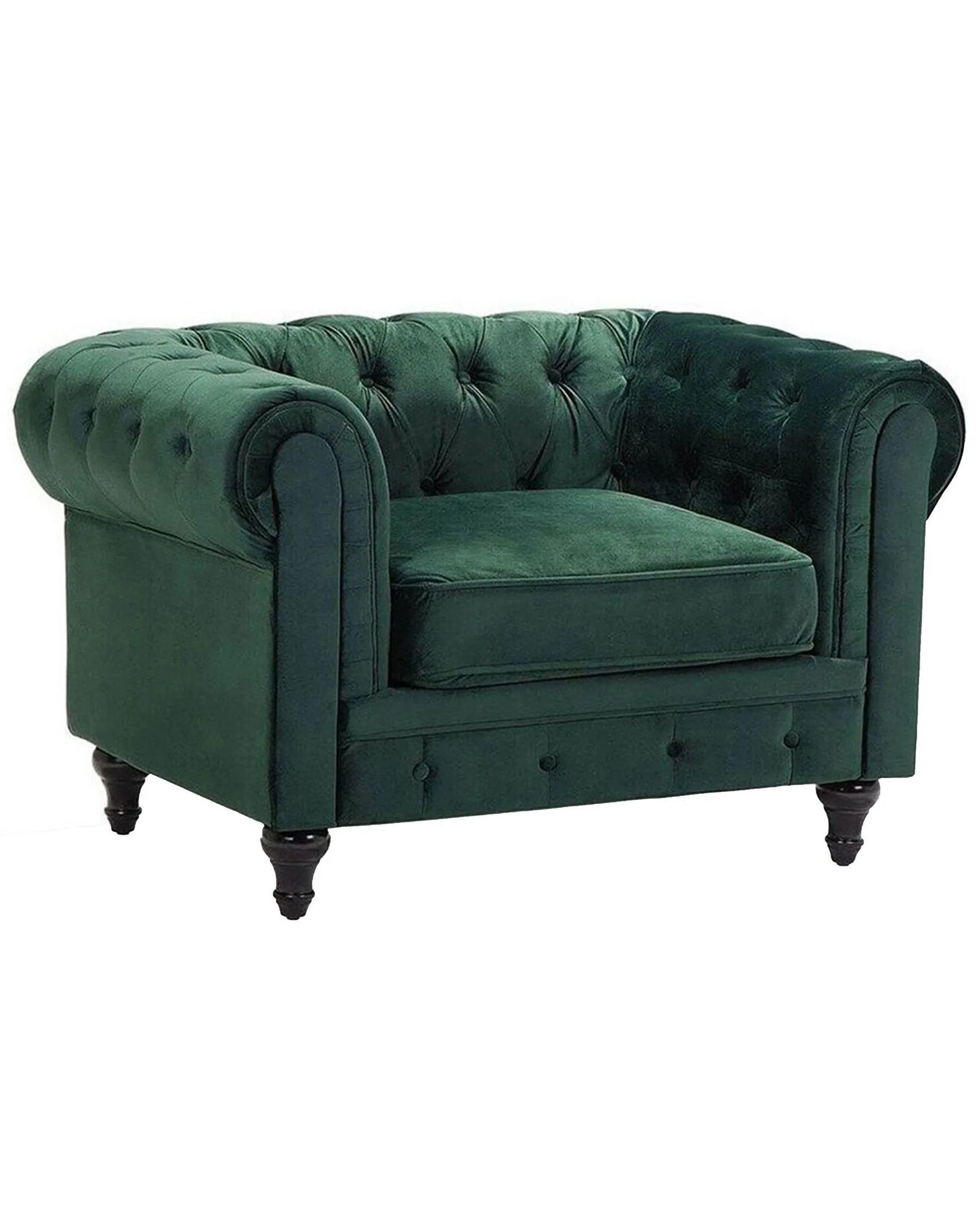 Sillón CHESTERFIELD Terciopelo Verde esmeralda