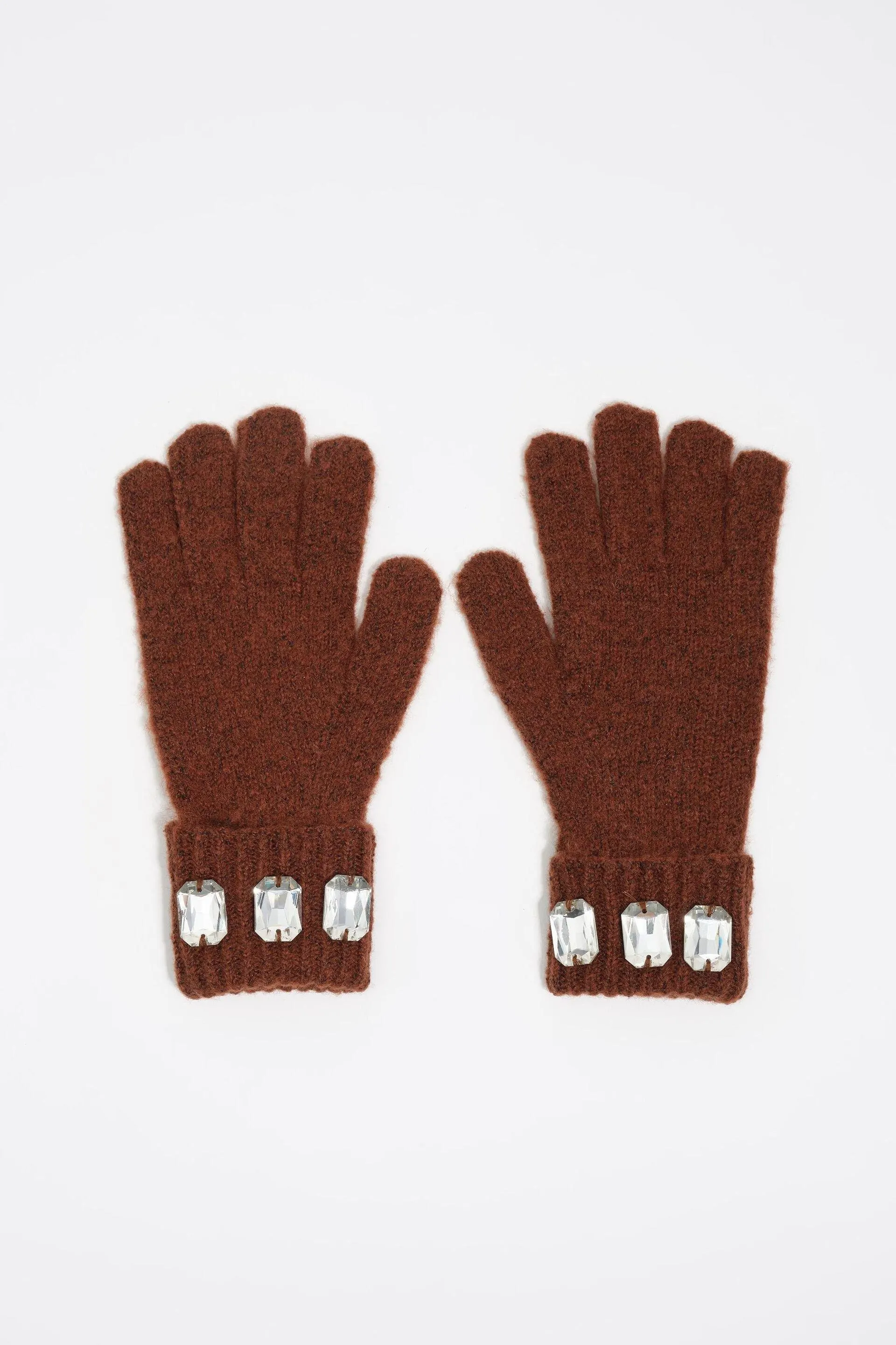 Guantes punto cristales marrón