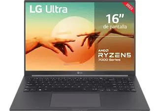 Portátil - LG 16UD70R-G.AX56B, 16" WUXGA, Ryzen™ 5 7530U, 16GB RAM, 512GB SSD, AMD Radeon™ Graphics, Sin sistema operativo