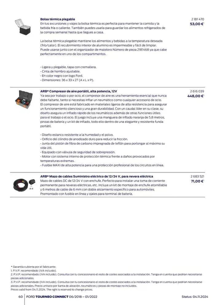 Catálogo de Ford de accesorios Tourneo Connect 13 de noviembre al 13 de noviembre 2025 - Página 60