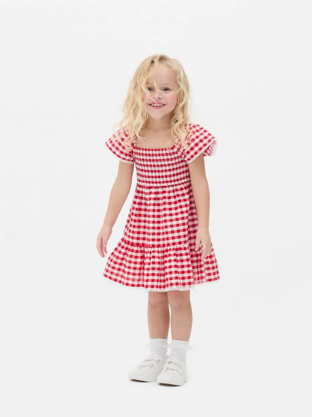 Vestido de dos capas a cuadros vichy