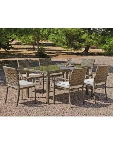 Conjunto de Jardín Abasari 150/4+4 Cojín Alba Hevea