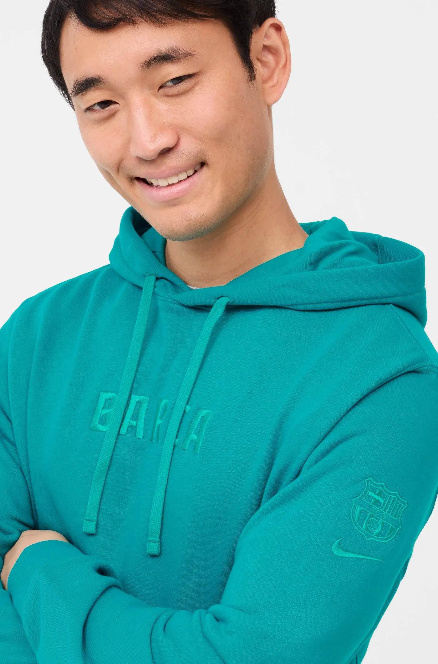 Sudadera capucha azul Barça Nike