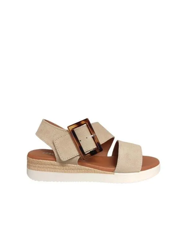 Sandalias Abiertas Alpargatas Mujer Beige 4218