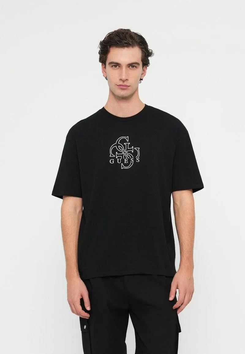 BASIC QUATTRO TEE - Camiseta estampada - jet black