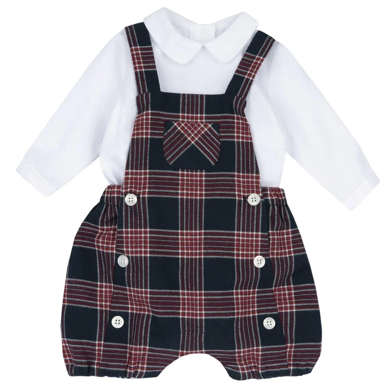 Conjunto de peto y body tartán