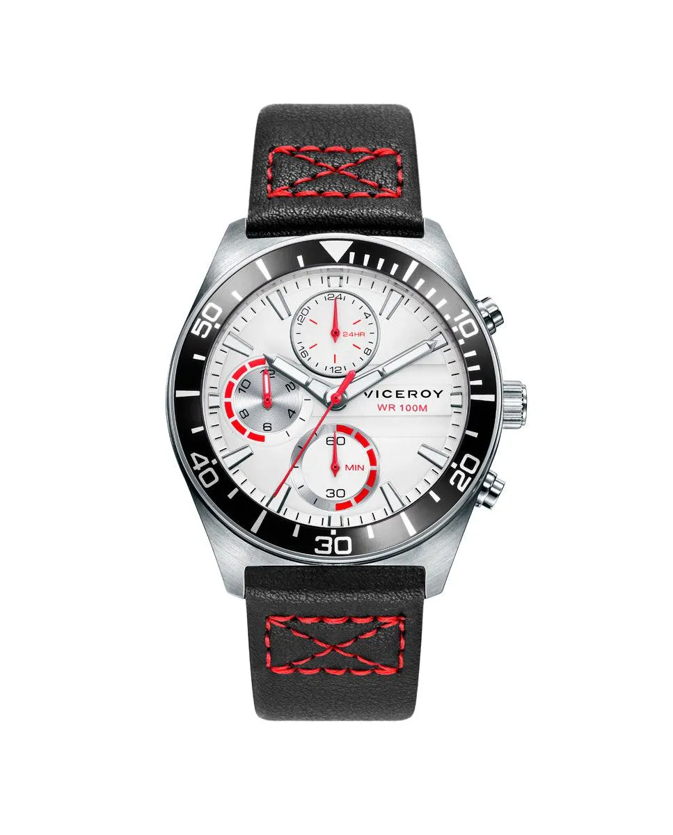 Reloj de Niño Viceroy Next multifunción de acero y correa de piel sintética negra