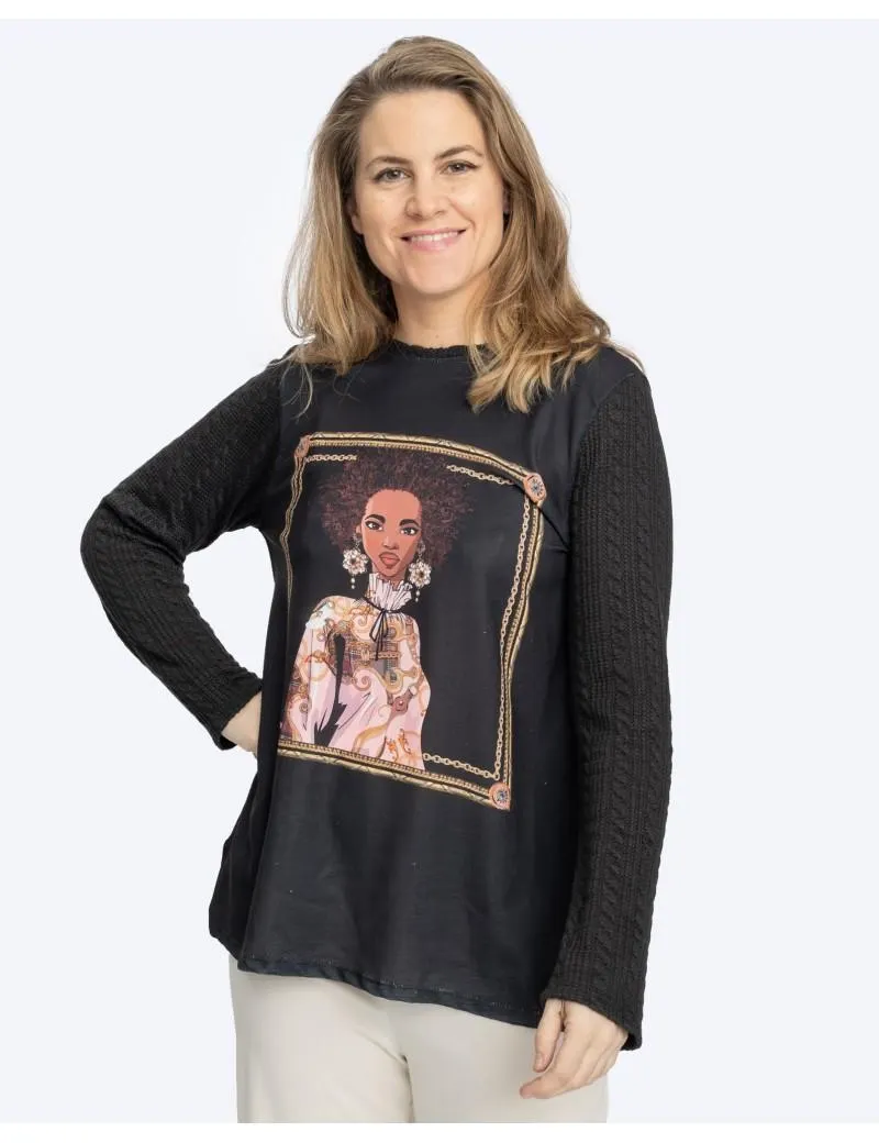 Camiseta Tricot Chica Afro