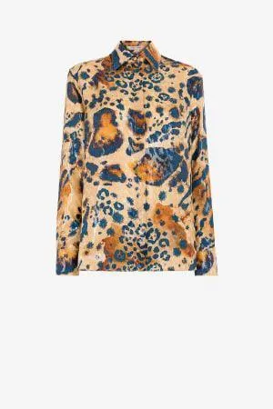Camisa con estampado Jaguar de jacquard