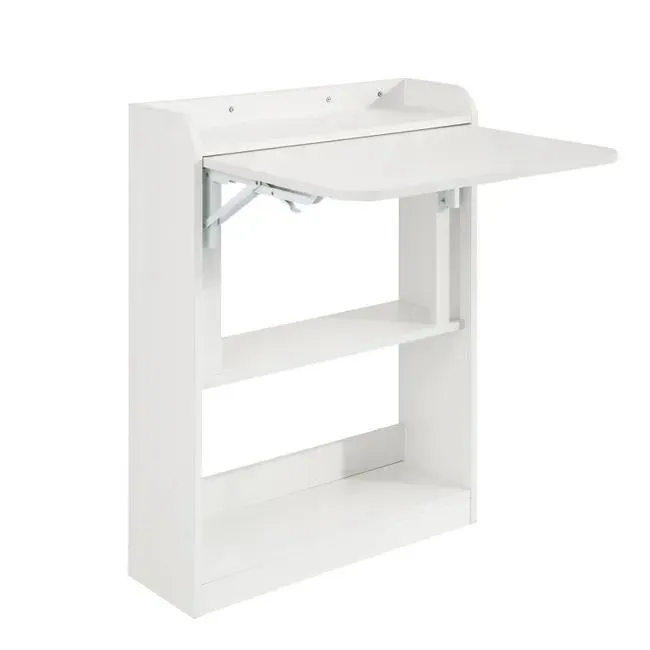 Mesa Escritorio Plegable Mesa Plegable para Computadora con Estantes de Almacenamiento Mesa de Trabajo 64x58x82cm FWT92-W SoBuy ES
