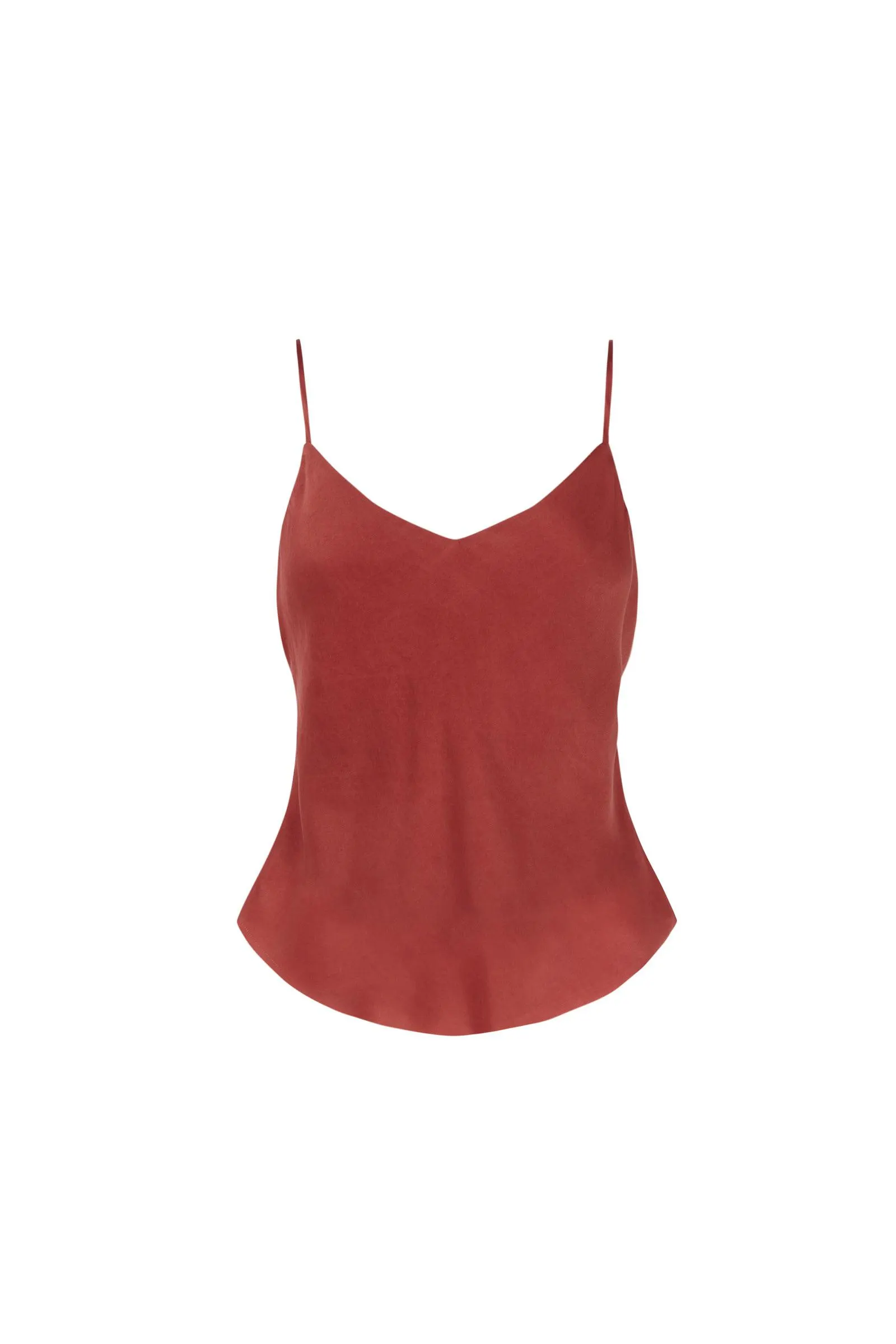 Sira, top en cupro rojo