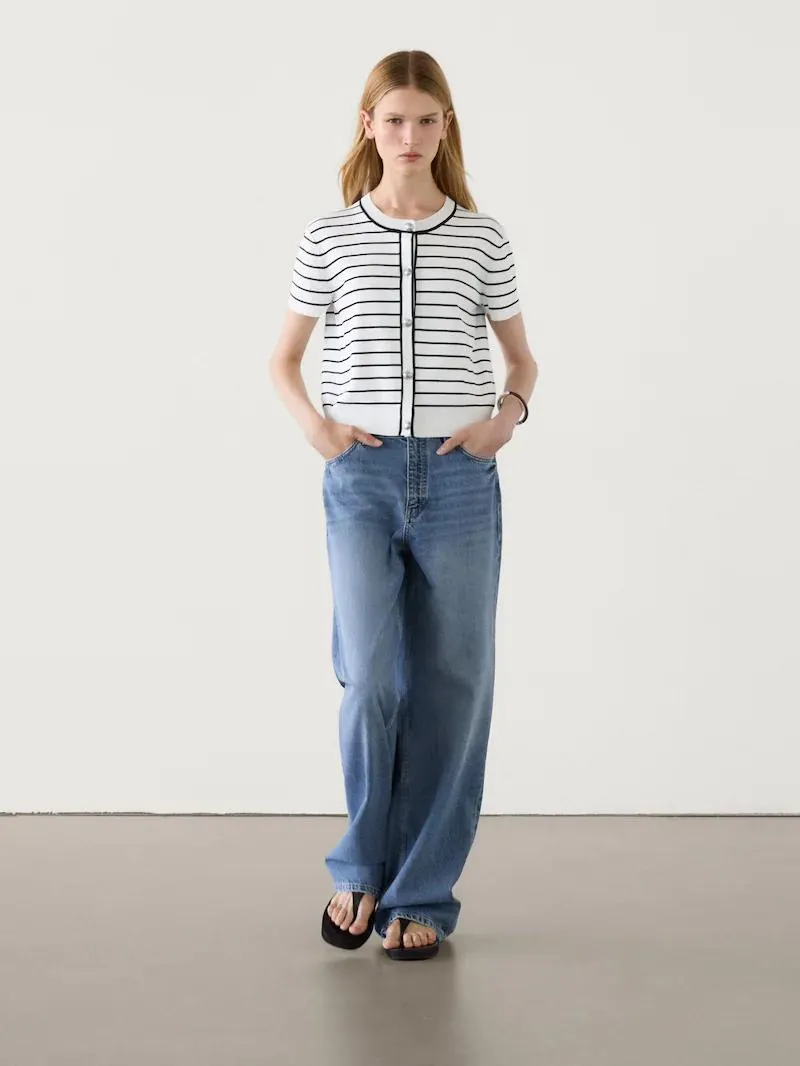 Cardigan punto botones plateados