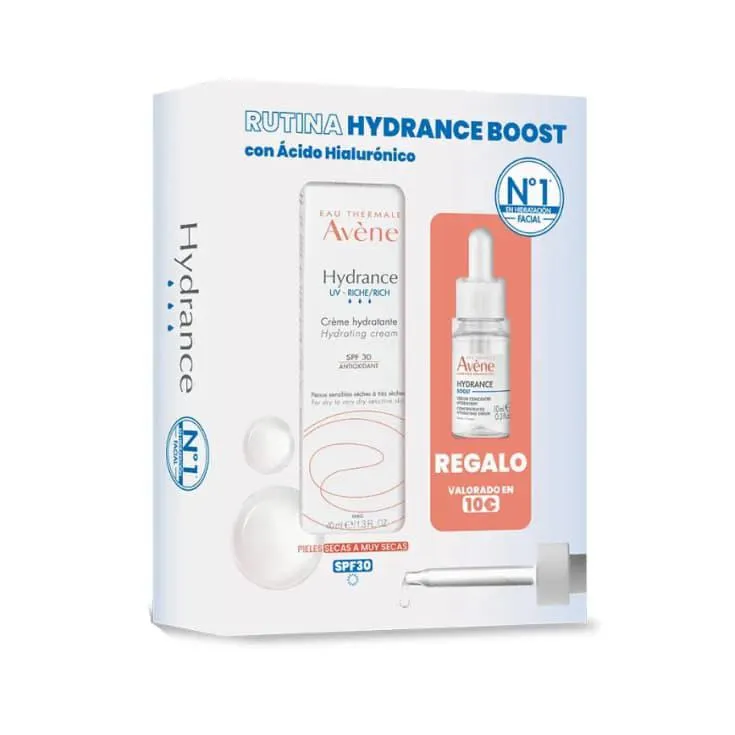 avene hydrance crema uv rica spf30 40ml set 2 piezas