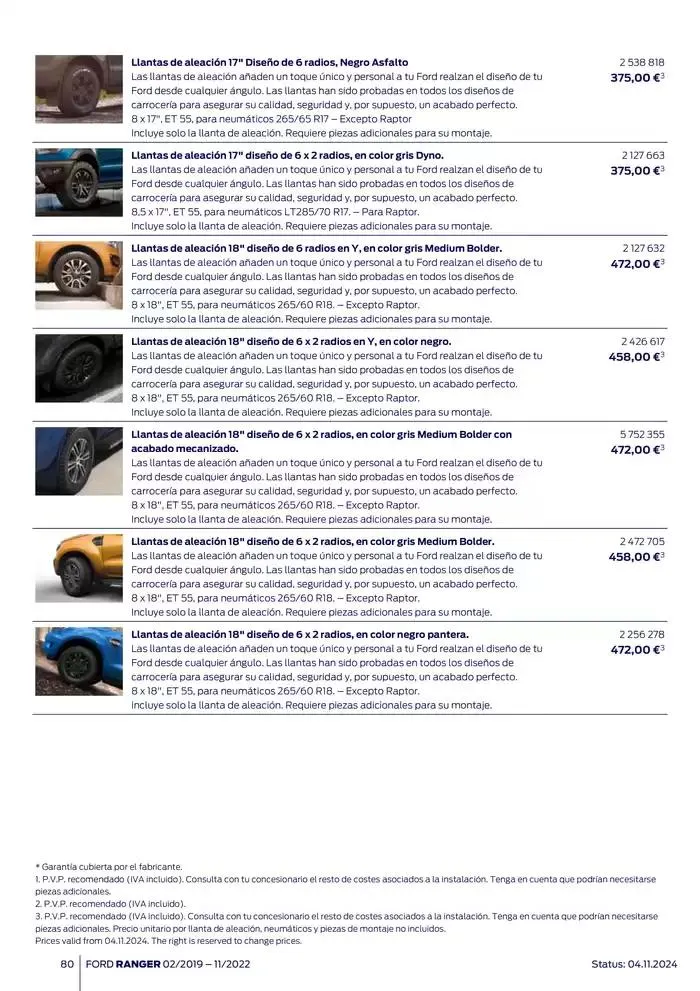 Catálogo de Ford de accesorios Ford Ranger 13 de noviembre al 13 de noviembre 2025 - Página 80