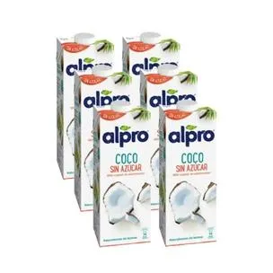 Pack 6 uds Bebida de Coco Sin azúcar Alpro 1 Litro