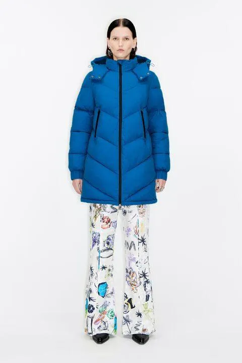 Abrigo midi guateado azul