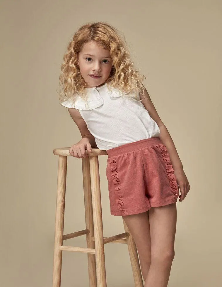 Pantalón corto de punto rosa