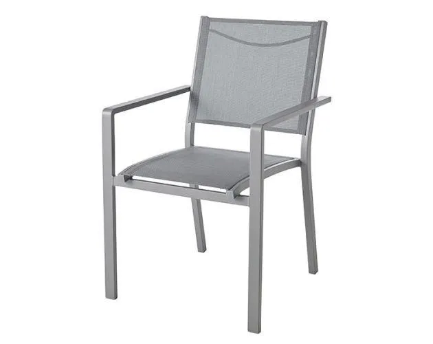 Silla de jardín Batz gris 100 kg Goodhome