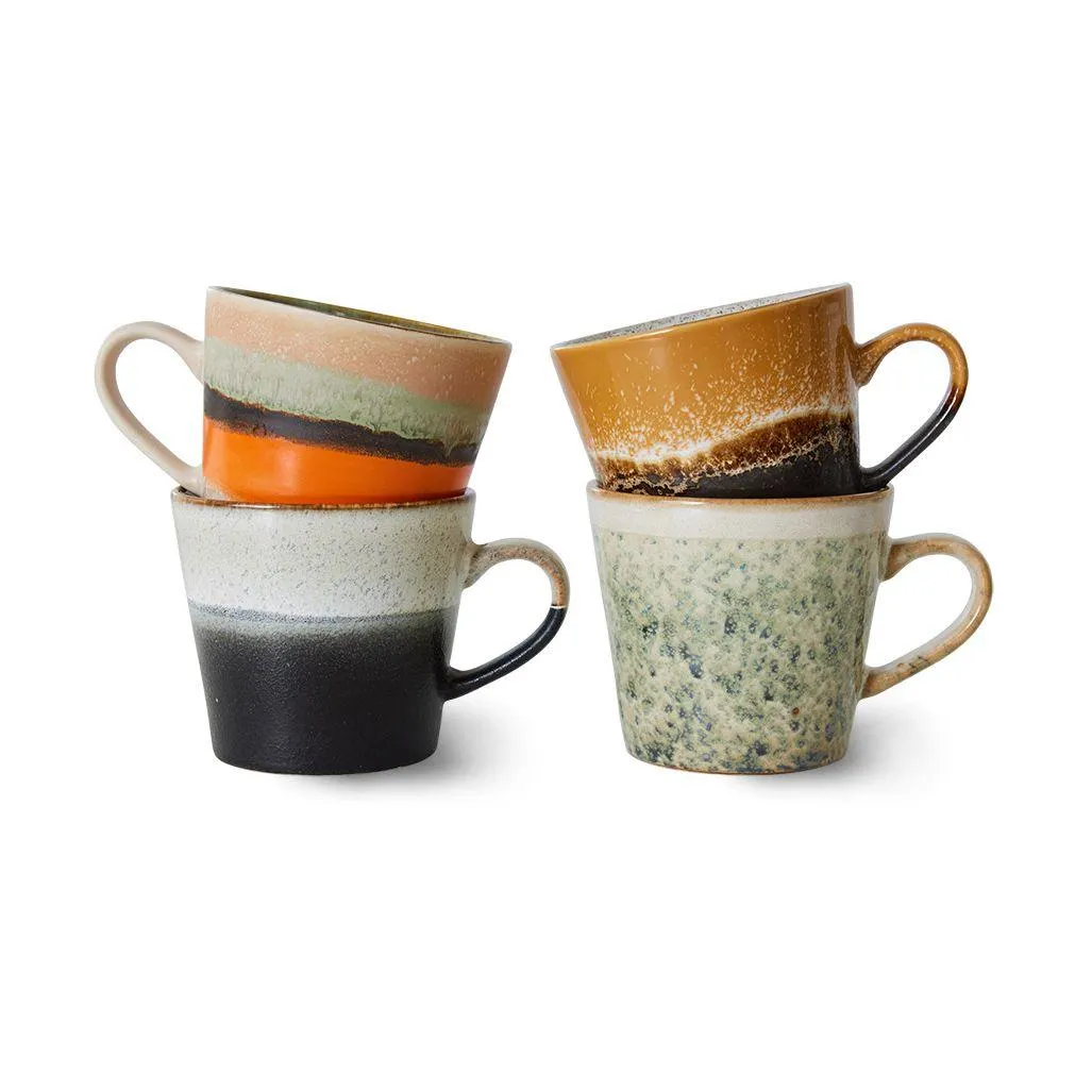 Set de 4 tazas de capuchino 70's Verve