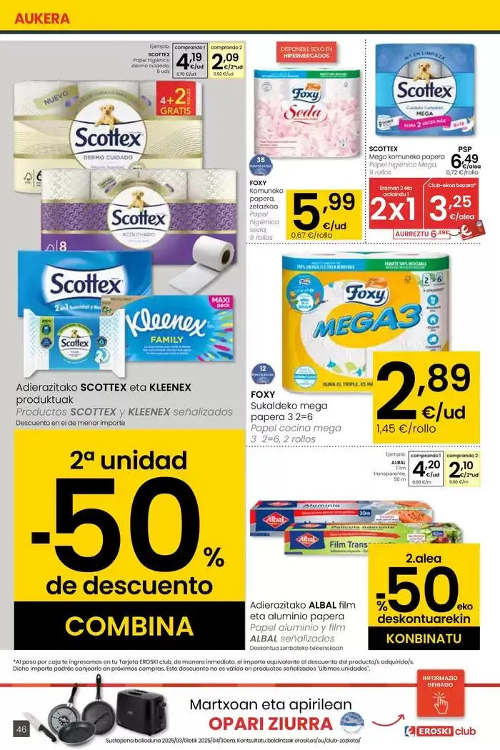 Catálogo de AUKERA OFERTA HIPERMERKATUAK EROSKI 10 de abril al 29 de abril 2025 - Página 46