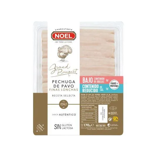 NOEL PECHUGA PAVO BAJO SAL Y GRASA 170G