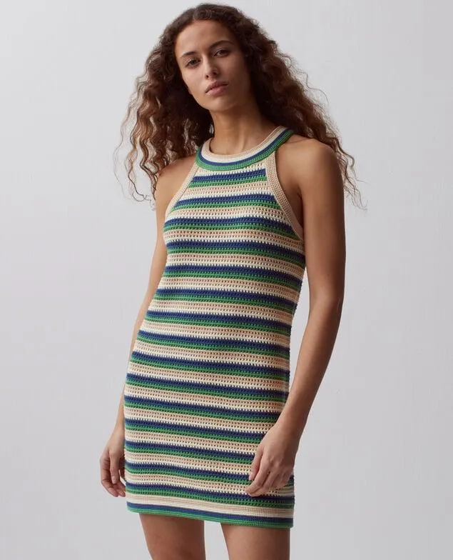 Vestido corto de crochet st multic green