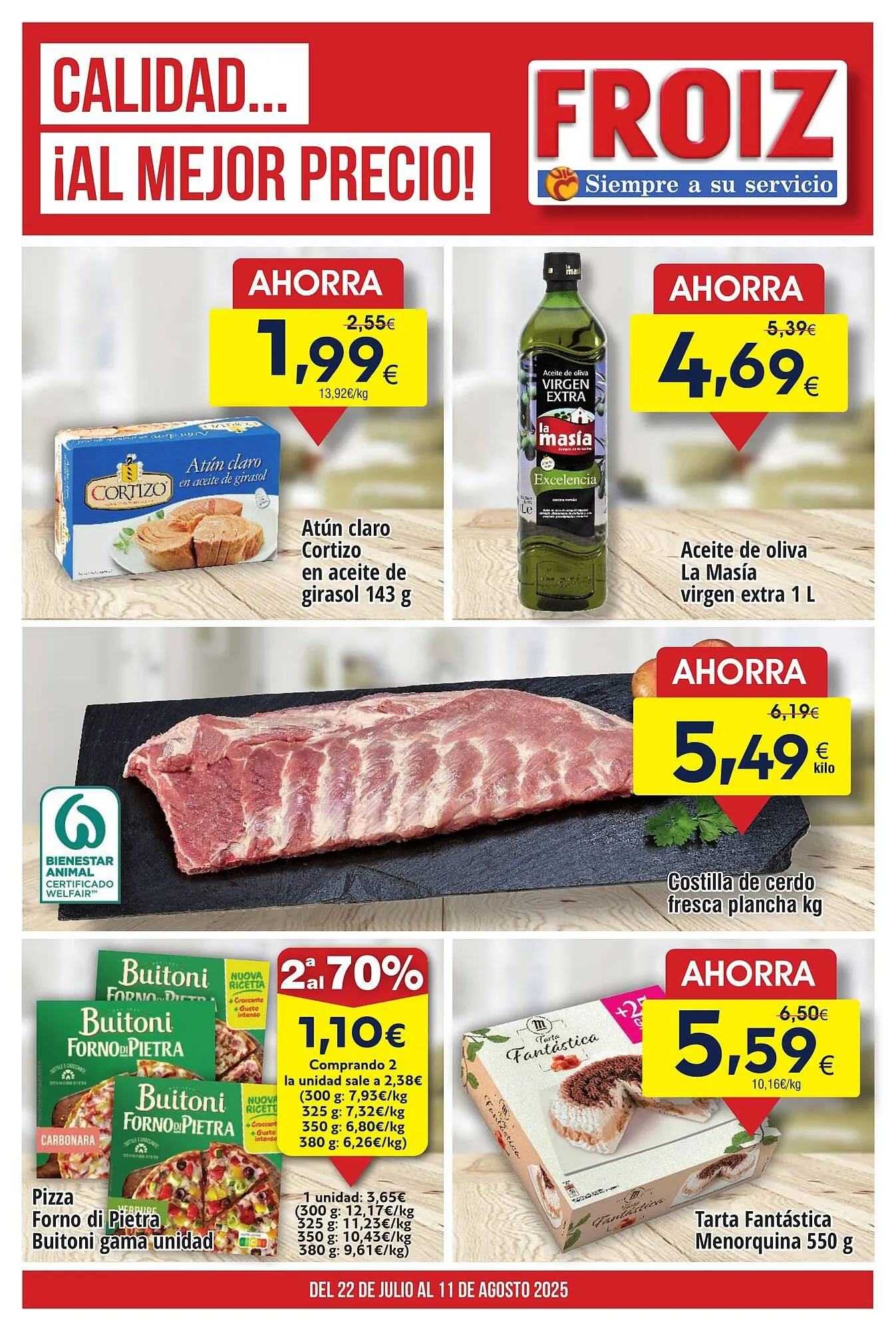 Catálogo de Folleto FROIZ 22 de julio al 11 de agosto 2025 - Página 1