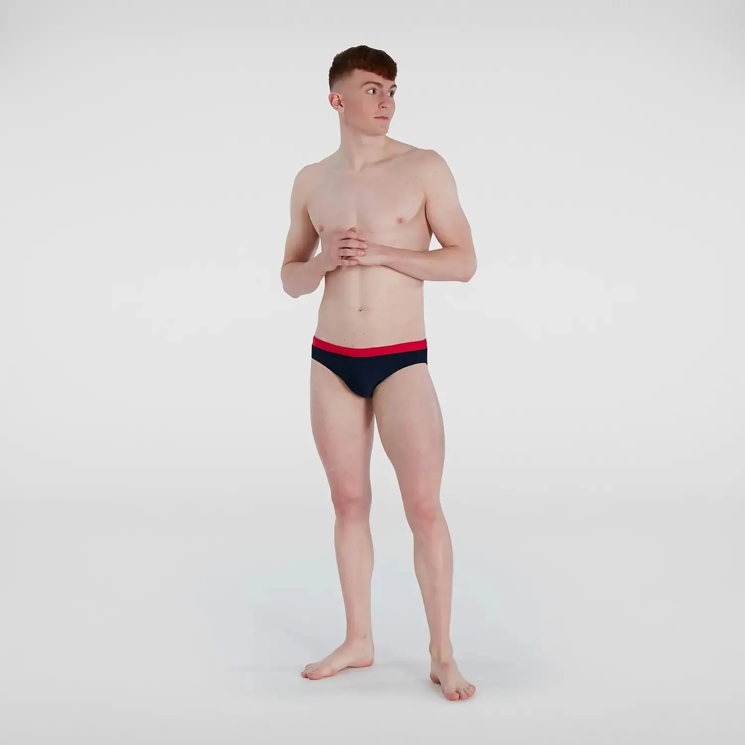 Slip con logo de 7 cm para hombre, azul/rojo