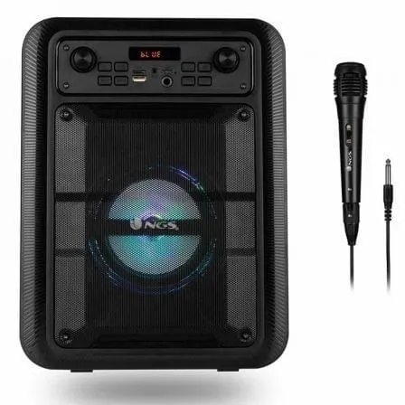 Altavoz Portátil NGS Roller Lingo Black 20W Luces LED + microfóno