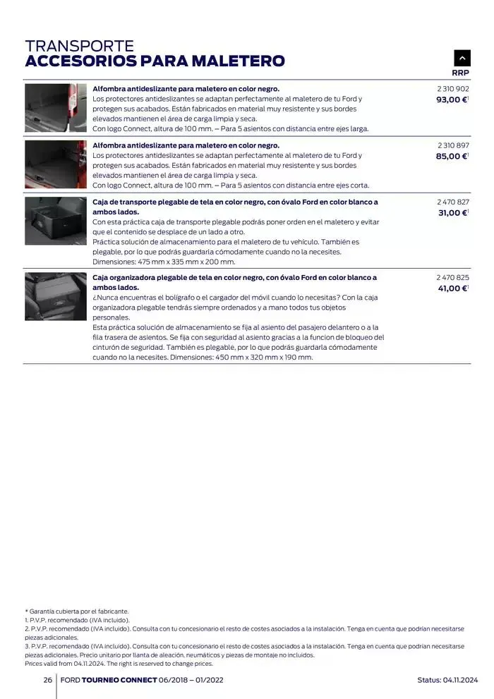 Catálogo de Ford de accesorios Tourneo Connect 13 de noviembre al 13 de noviembre 2025 - Página 26