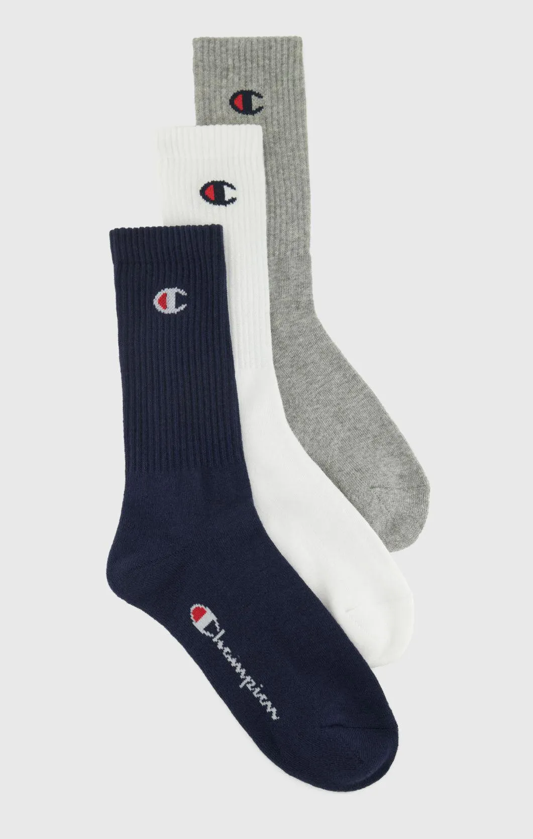 Dark Blue Paquete de tres pares de calcetines crew con el logotipo de la «C»