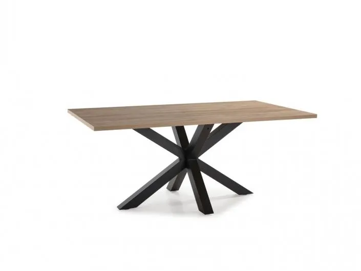 Mesa Rectangular Madera y patas Negras 180 X 100 cm