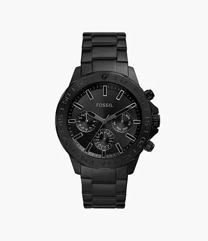 Reloj multifunción Bannon de acero inoxidable negro
