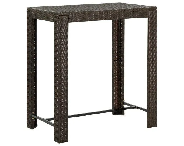 vidaXL mesa alta de jardín ratán sintético marrón 100x60,5x110,5 cm