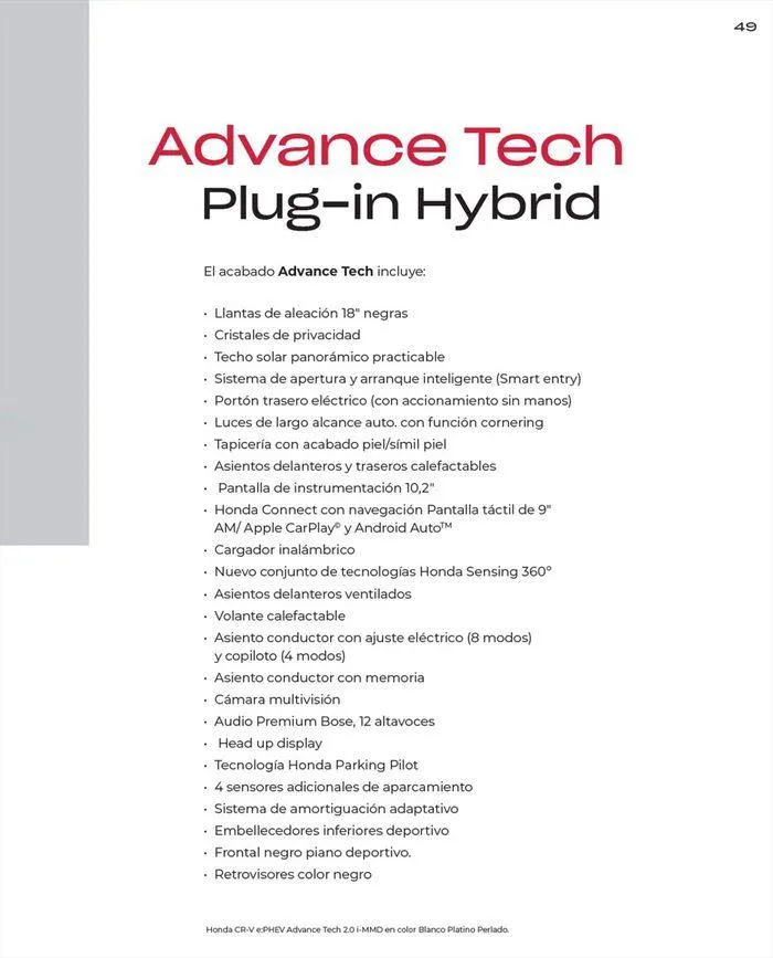 Catálogo de Honda CR-V e:HEV &amp; e:PHEV 9 de agosto al 30 de junio 2025 - Página 49