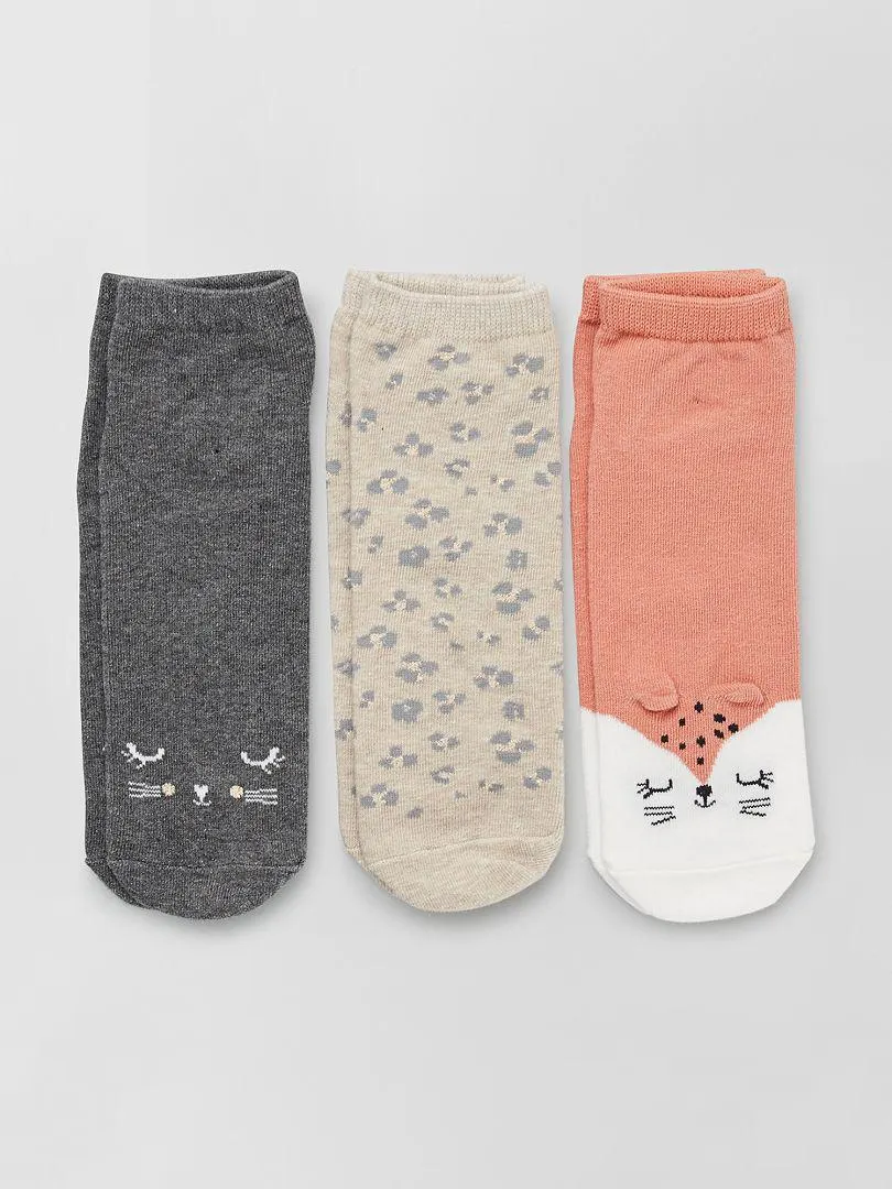 Pack de 3 pares calcetines fantasía - ROSA