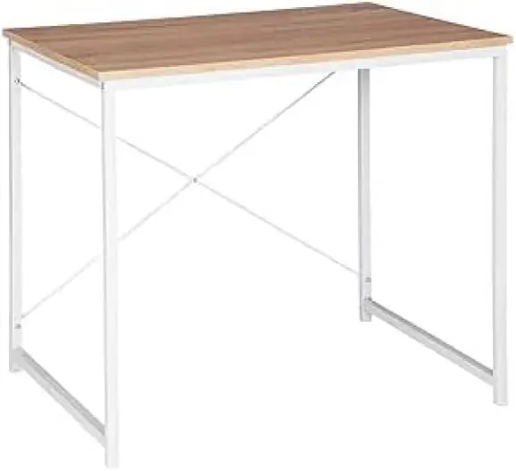 Escritorio de Ordenador Plegable, Modelo Practic de 100 x 50 cm Mesa Escritorio Moderno con Estructura Metálica(Taupe)