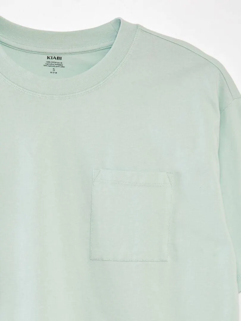 Camiseta lisa corte ancho - azul