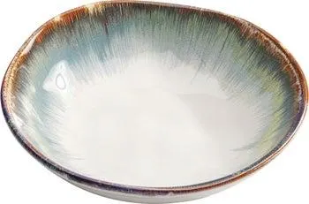 Plato hondo Organic blanco azul Ø20