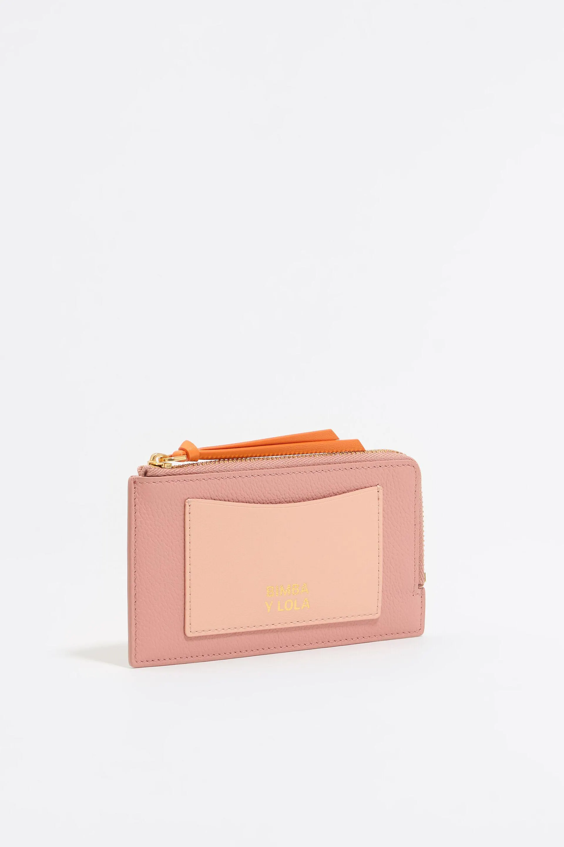 Tarjetero-monedero piel rosa