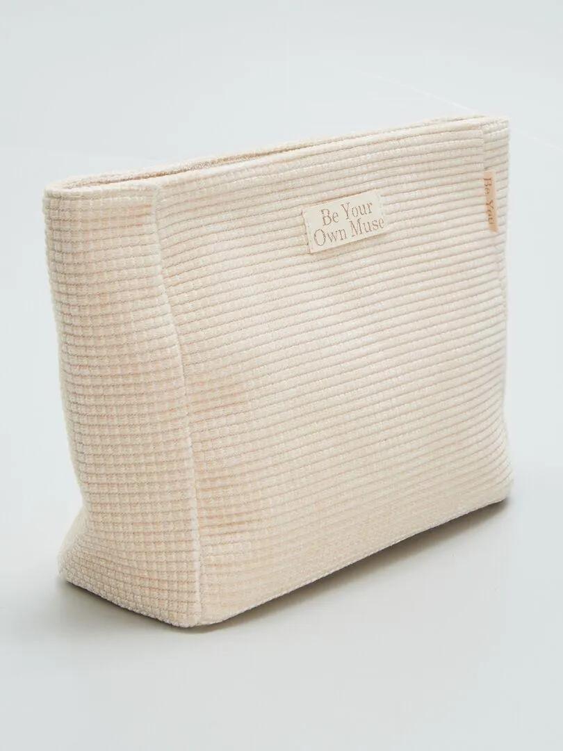 Neceser de pana cuadrado - BEIGE