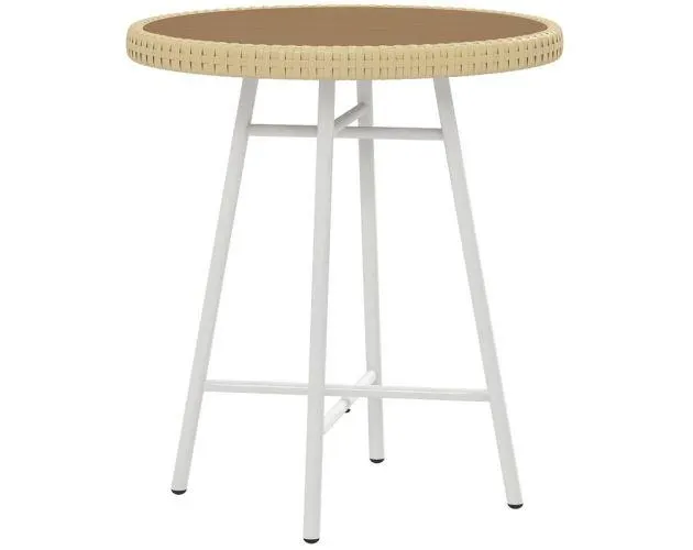 Mesa auxiliar 50x50x55 cm acero galvanizado, pe color marrón Outsunny