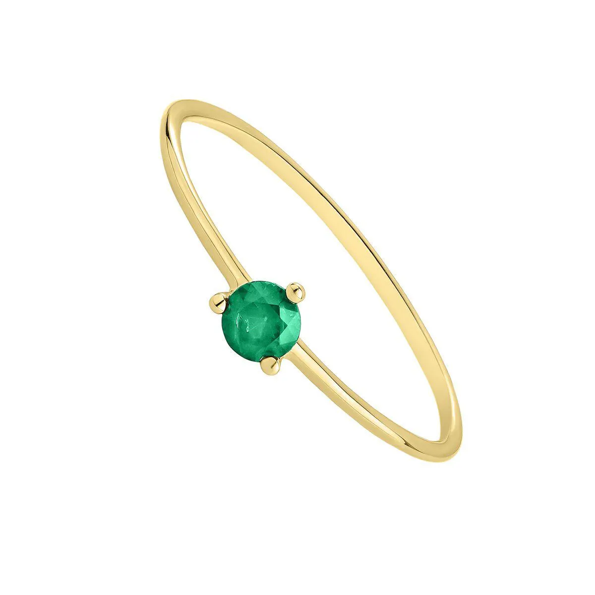 Anillo solitario esmeralda oro 9kt