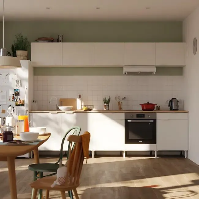 Cocina en kit Eleki blanca 5 módulos altos + 5 bajos L.300 x H.190 x P.58 cm