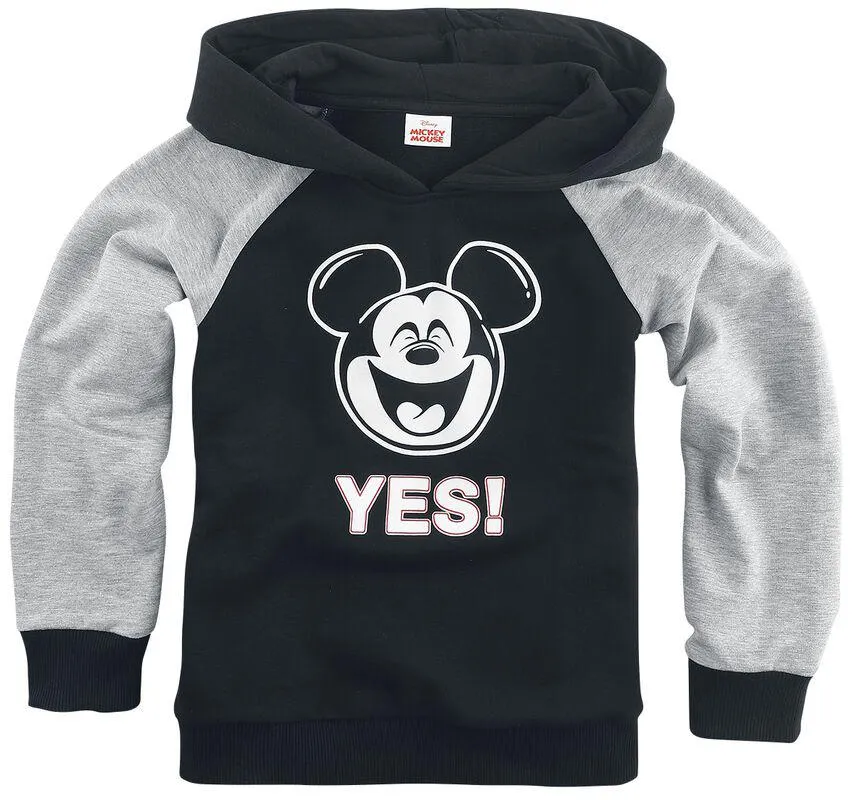 "Kids - Yes!" Suéter con Capucha jaspeado negro/gris de Micky & Minnie
