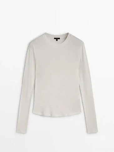 Camiseta manga larga mezcla algodón