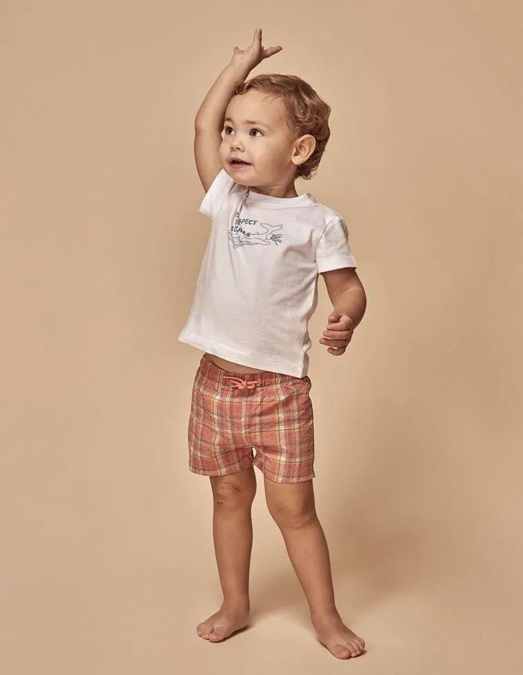 Bañador cuadros rosa