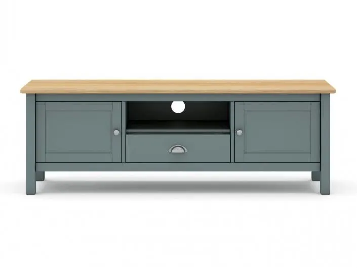 Mueble Tv con 2 puertas y 1 cajón color verde kaki-roble