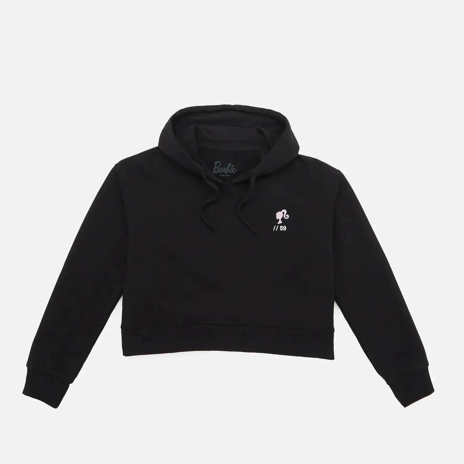 Barbie 1959 Logo Women's Cropped Hoodie - Black