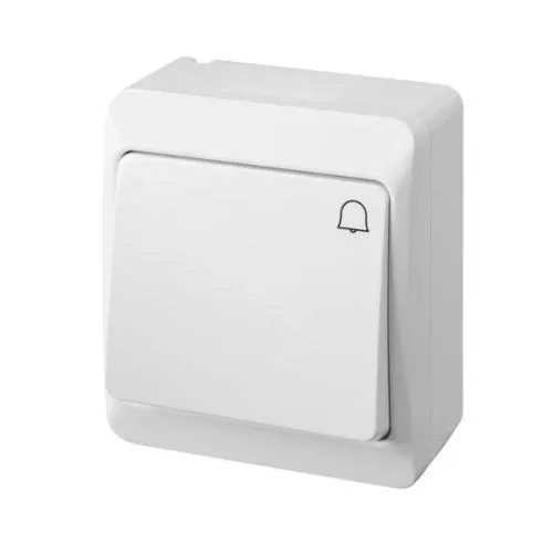 Pulsador timbre superficie 10a-250v estanco blanco abs famatel